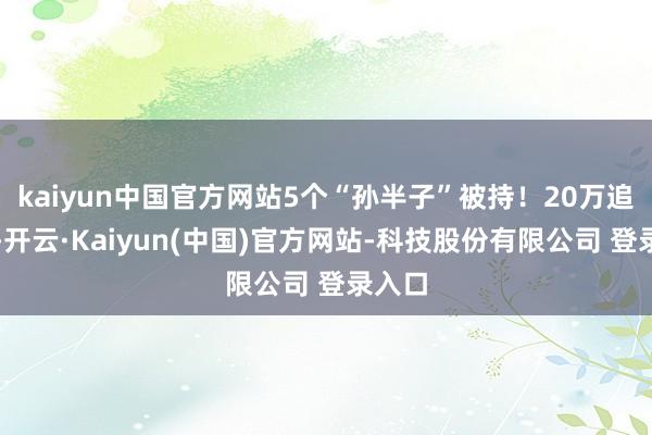 kaiyun中国官方网站5个“孙半子”被持！20万追回！-开云·Kaiyun(中国)官方网站-科技股份有限公司 登录入口