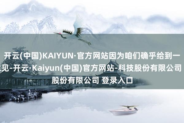 开云(中国)KAIYUN·官方网站因为咱们确乎给到一些专科意见-开云·Kaiyun(中国)官方网站-科技股份有限公司 登录入口