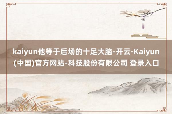 kaiyun他等于后场的十足大脑-开云·Kaiyun(中国)官方网站-科技股份有限公司 登录入口