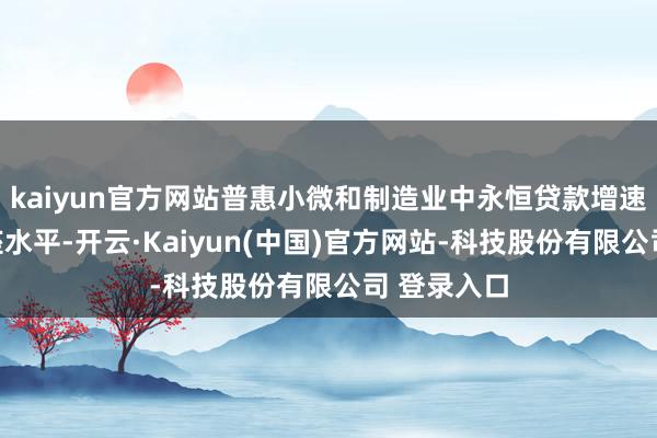 kaiyun官方网站普惠小微和制造业中永恒贷款增速均高于举座水平-开云·Kaiyun(中国)官方网站-科技股份有限公司 登录入口